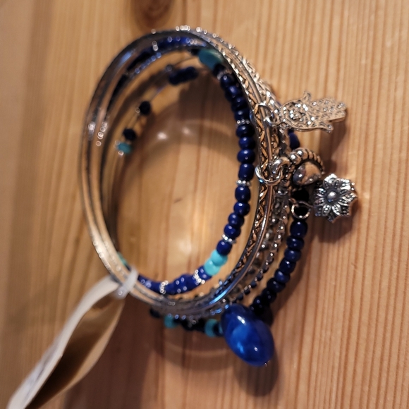 Matching blue and turquoise jewelry set - Picture 5 of 6